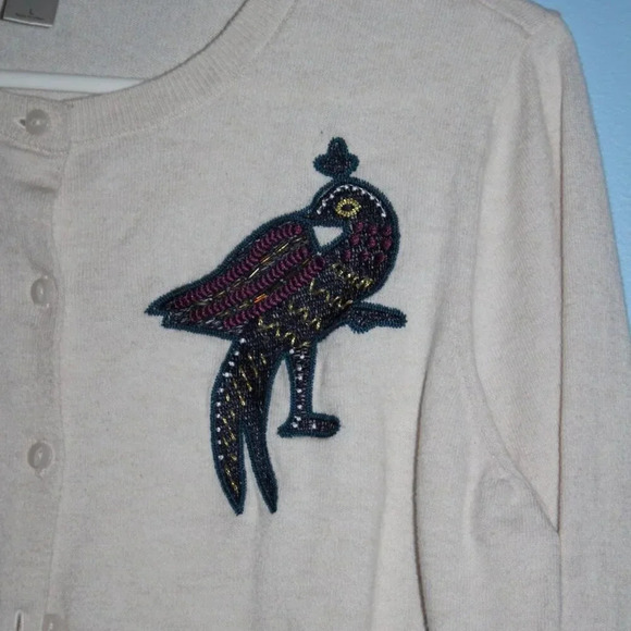 LOFT Outlet Large Women's Off-White Button Up Cardigan 100% Cotton - Picture 3 of 14